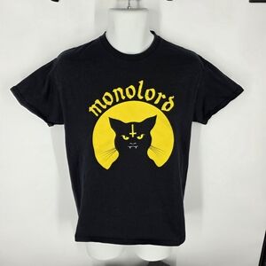 Monolord T-Shirt Medium M Black Cat Yellow Moon Swedish Doom Metal Band Merch